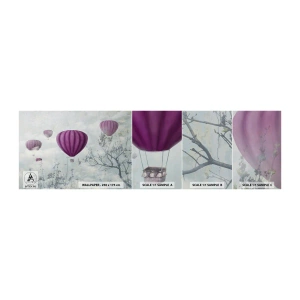 Amostra de papel de parede autocolante Deluxe Sticker - Como navios no céu - Abstração, Voo de balão, Gráficos - 100x30 cm