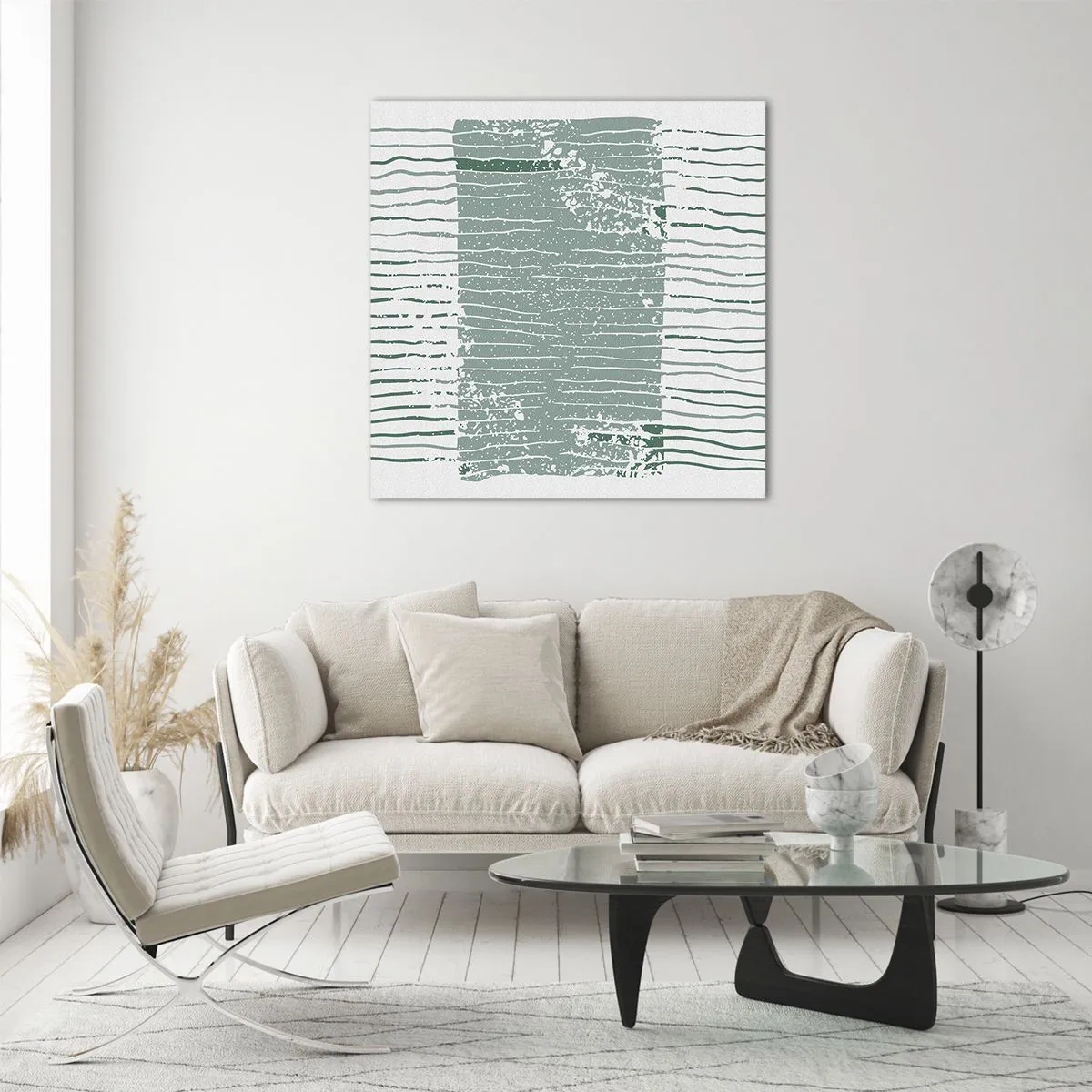 Quadro em vidro - Abstração marinha - 70x70 cm