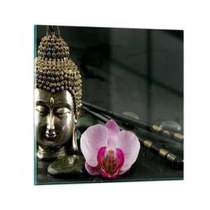 Quadro em vidro - Harmonia entre sabedoria e beleza - 70x70 cm