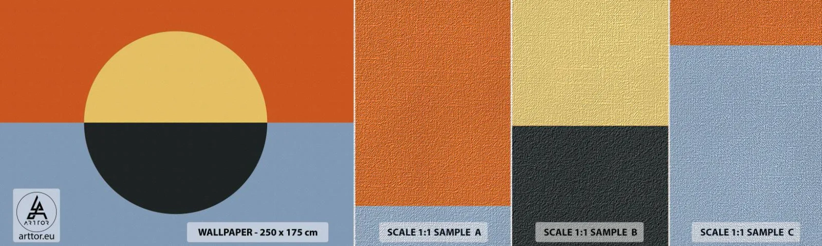 Amostra de papel de parede Premium Canvas - Composição do calor e do frio - Abstração, Pedaço, Gráficos - 100x30 cm