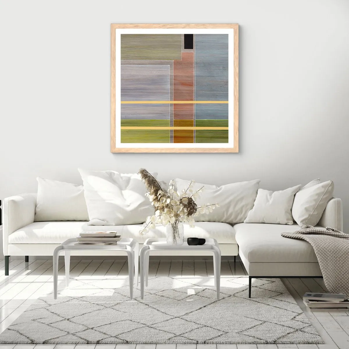 Pôster com moldura de carvalho claro - Simples e calmo - 60x60 cm