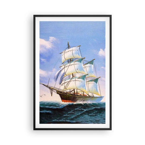 Pôster com moldura preta - Orgulhosamente com o vento - 61x91 cm