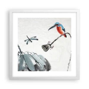 Pôster em moldura branca - A vida do prado - 40x40 cm