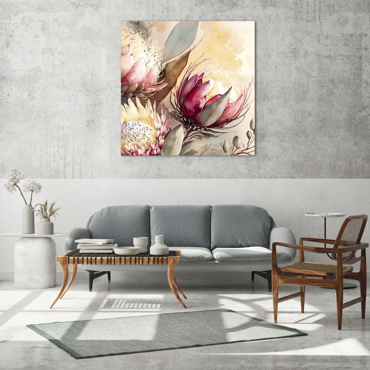 Quadro em vidro - De perfil e de frente - 70x70 cm