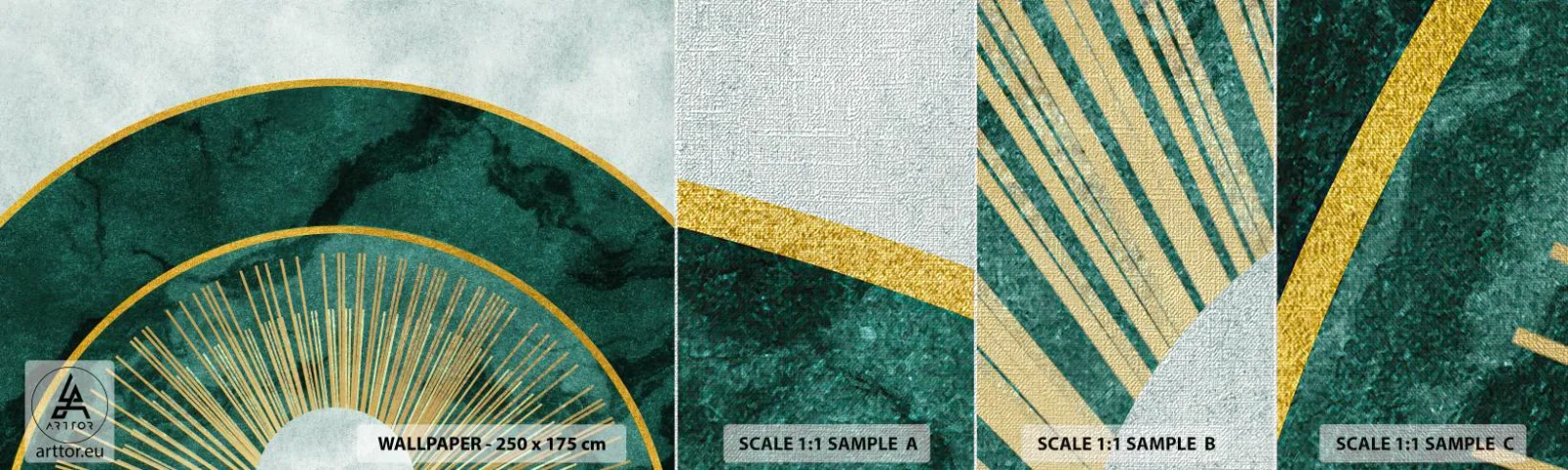 Amostra de papel de parede Premium Canvas - Outro sistema solar - Art Deco, Moderno, Abstração - 100x30 cm