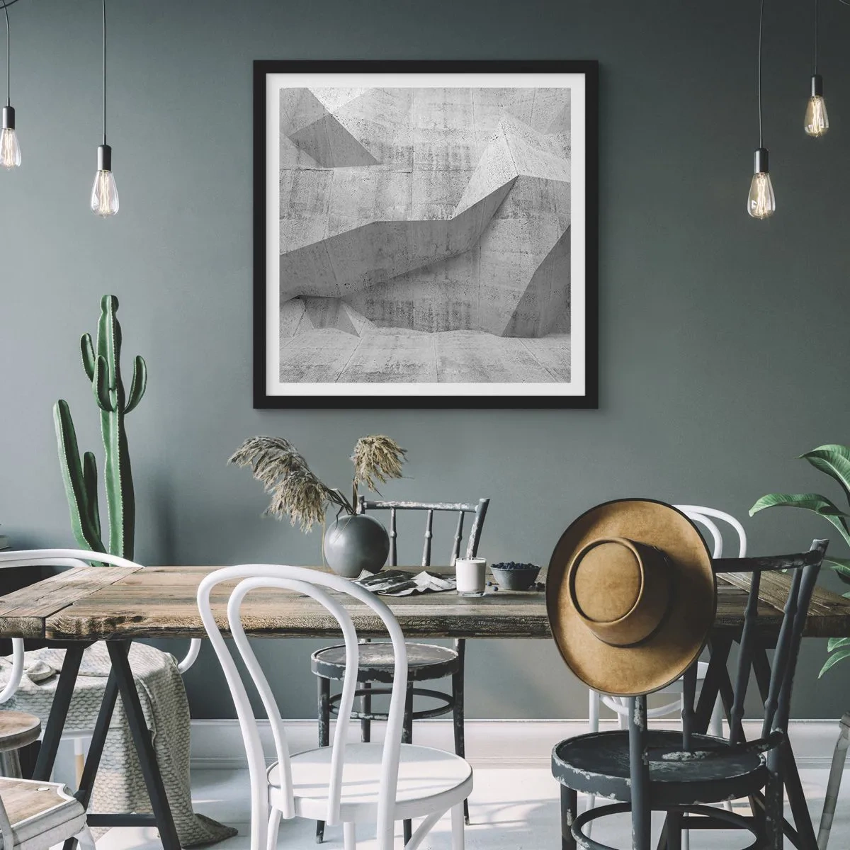 Pôster com moldura preta - Um verdadeiro desafio - 40x40 cm