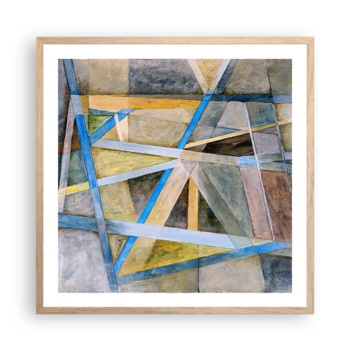 Pôster com moldura de carvalho claro - Em linha reta ou na diagonal? - 60x60 cm