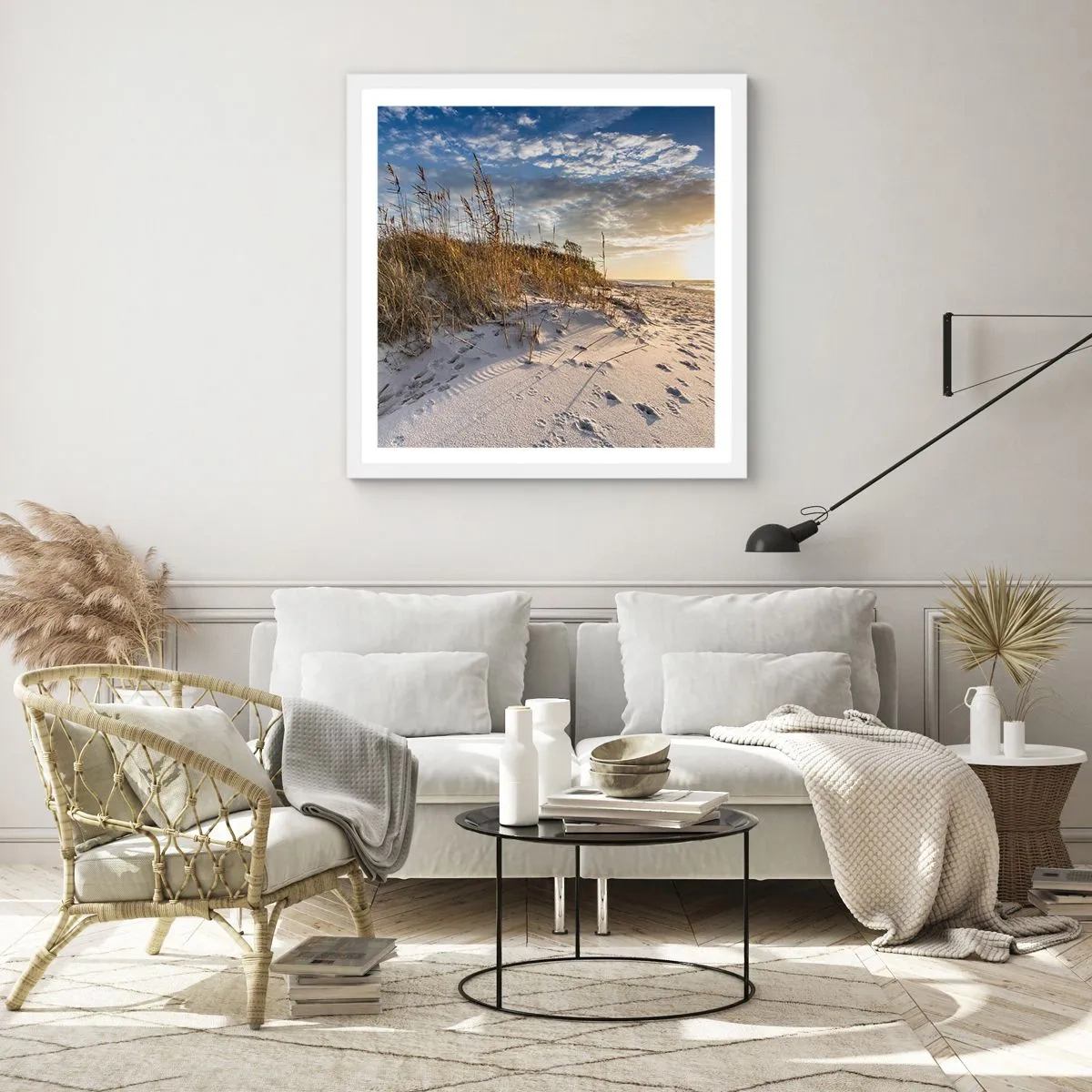 Pôster em moldura branca - Um convite para um passeio - 50x50 cm