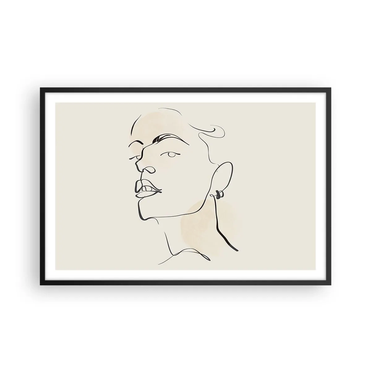 Pôster com moldura preta - Olhar orgulhoso - 91x61 cm