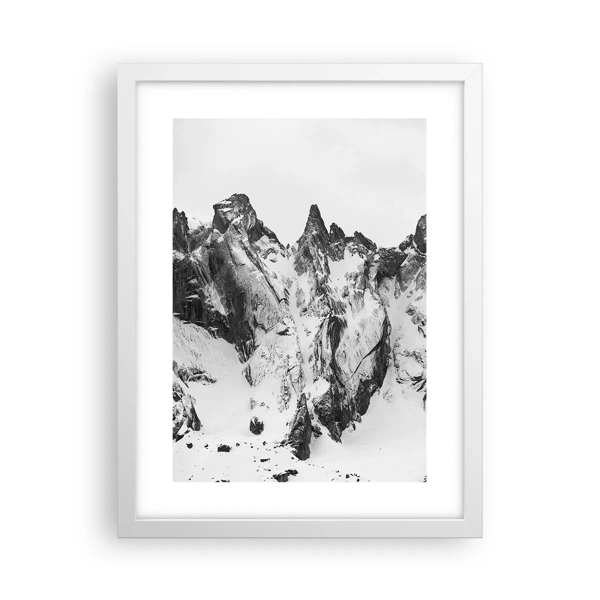 Pôster em moldura branca - O assustador cume de granito - 30x40 cm