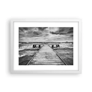 Pôster em moldura branca - Estou à espera do vento, que vai dispersar... - 40x30 cm