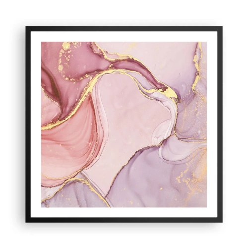 Pôster com moldura preta - Carícia das cores - 60x60 cm