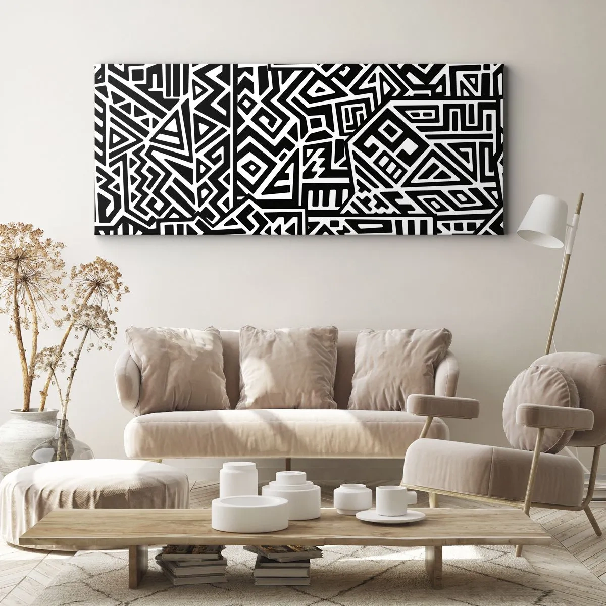 Quadro em tela - Composição pré-colombiana - 160x50 cm
