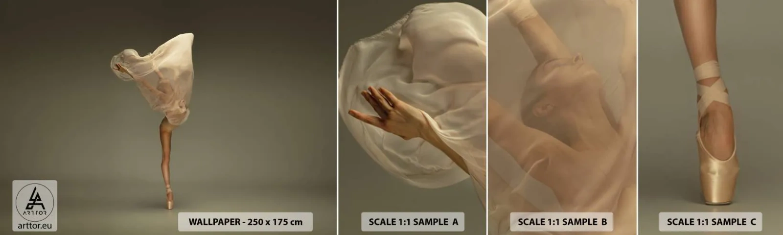 Amostra de Papel de Parede Standard Eco - Prestes a voar - Bailarina, Dança, Balé - 100x30 cm