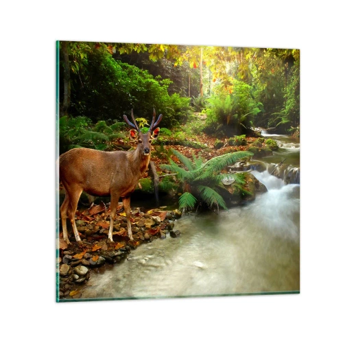 Quadro em vidro - Bem-vindo ao meu mundo - 30x30 cm
