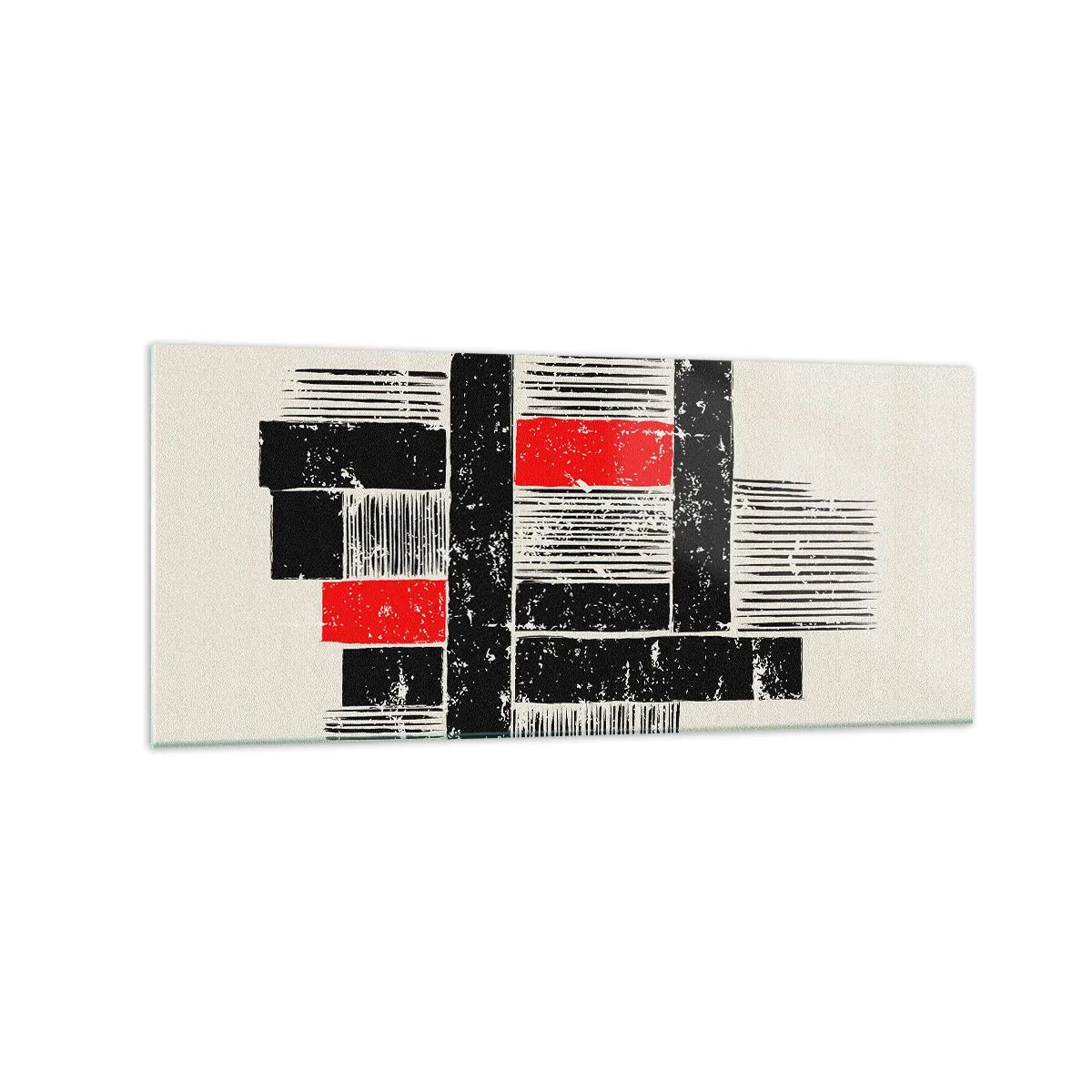 Quadro em vidro - Vermelho e preto - 120x50 cm