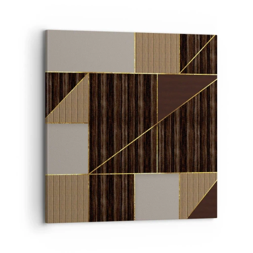 Quadro em tela - Mosaico de bronzes e ouro - 70x70 cm