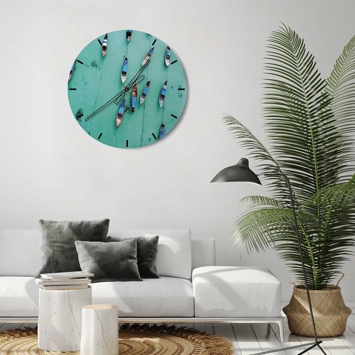 Relógio de parede - Relógio em vidro - Na alegre expectativa - 40x40 cm