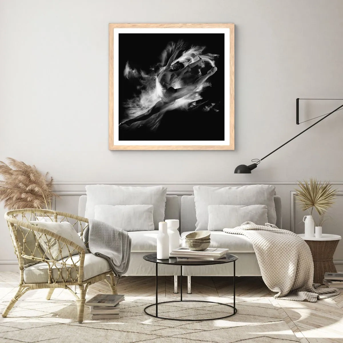 Pôster com moldura de carvalho claro - Parado no ar - 40x40 cm