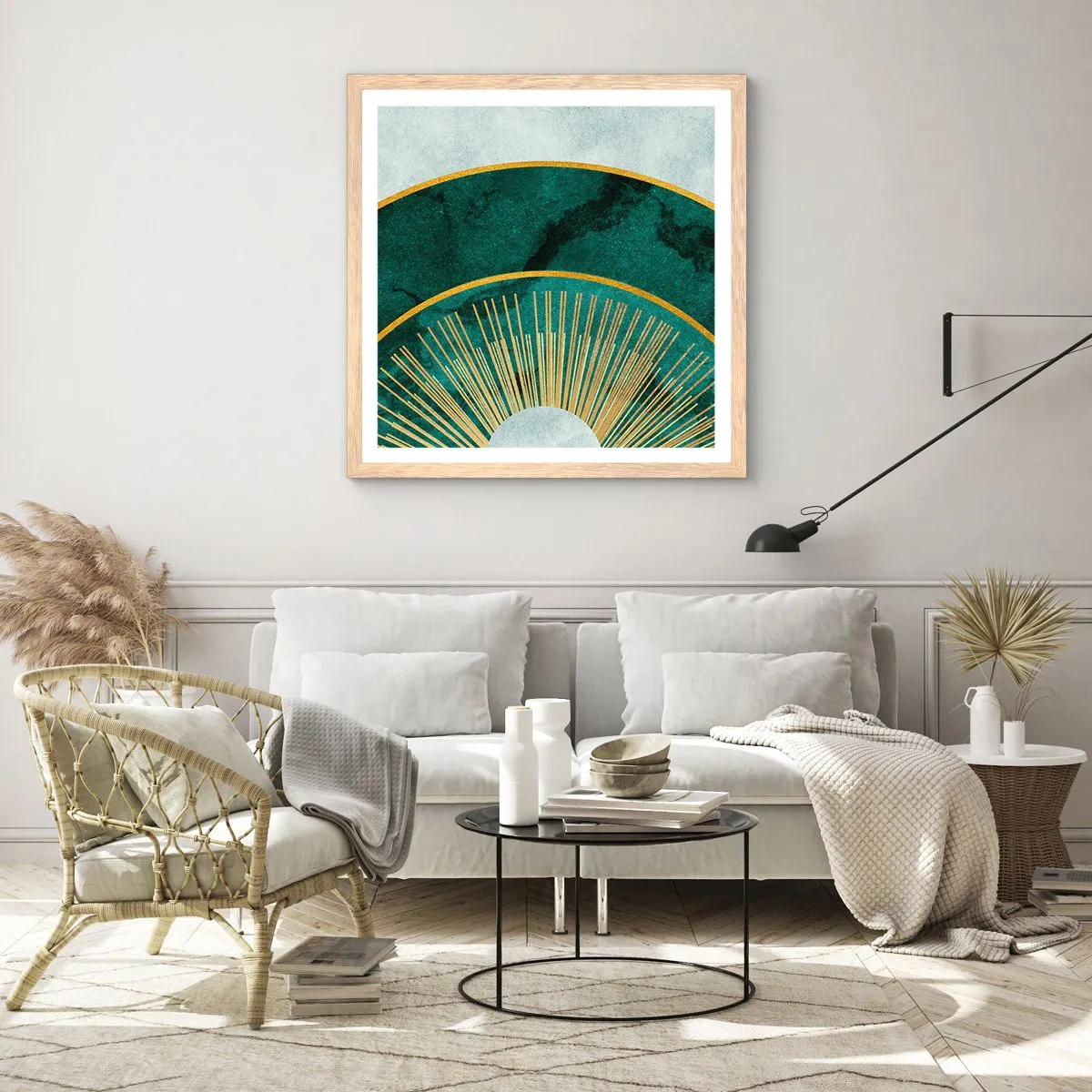 Pôster com moldura de carvalho claro - Outro sistema solar - 60x60 cm