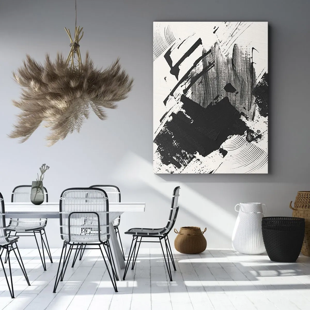 Quadro em tela - Abstração – expressão do preto - 50x70 cm