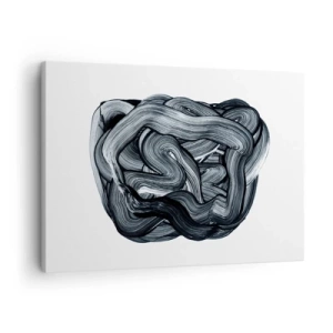 Quadro em tela - Composição abstrata em tons de cinza - 70x50cm - Não é assim tão simples - Decoração de parede moderna para a sala de estar e quarto ARTTOR