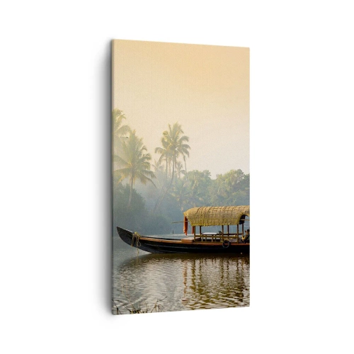 Quadro em tela - Casa no rio - 45x80 cm