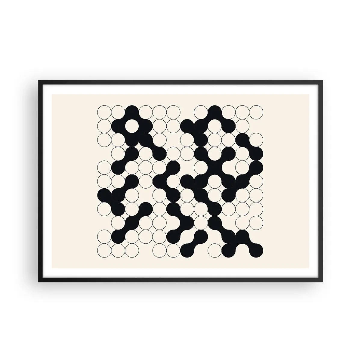 Pôster com moldura preta - Jogo chinês – variação - 100x70 cm