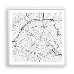 Pôster em moldura branca - Flor de Paris - 60x60 cm