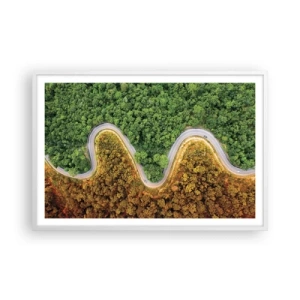 Pôster em moldura branca - Fronteiras e descobertas - 91x61 cm