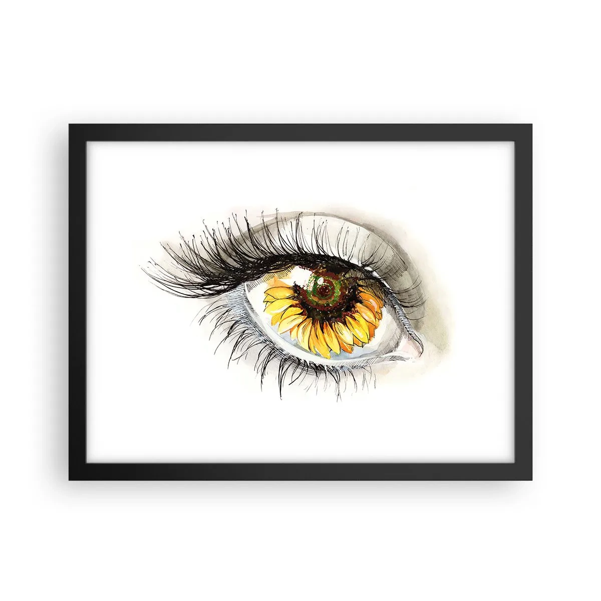 Pôster com moldura preta - Um olhar tão quente como o verão - 40x30 cm