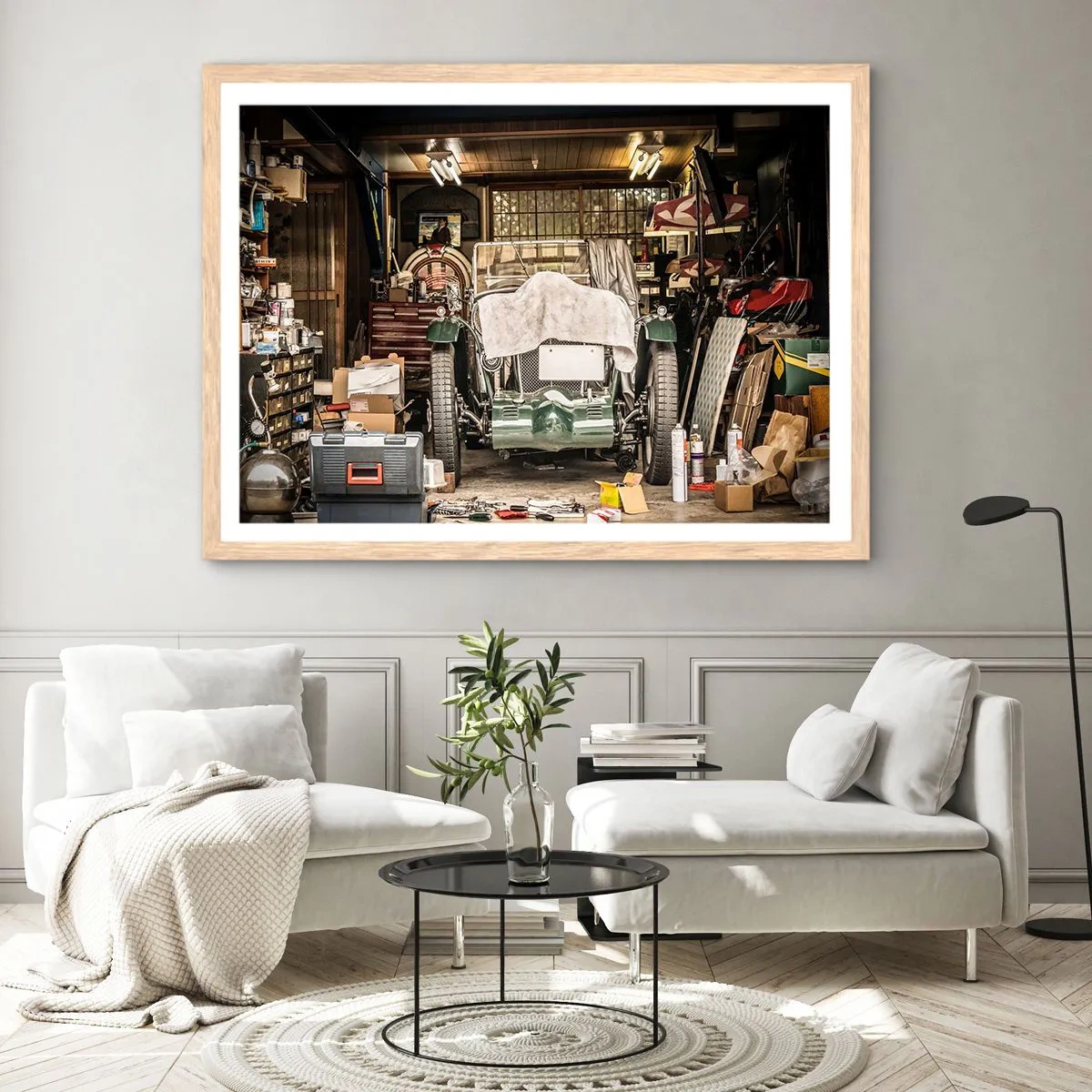 Pôster com moldura de carvalho claro - De volta ao passado - 50x40 cm