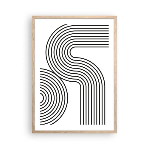 Pôster com moldura de carvalho claro - Na curva - 50x70 cm