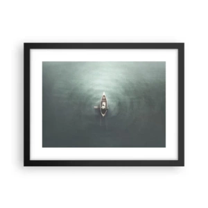 Pôster com moldura preta - Através do lago da lua - 40x30 cm