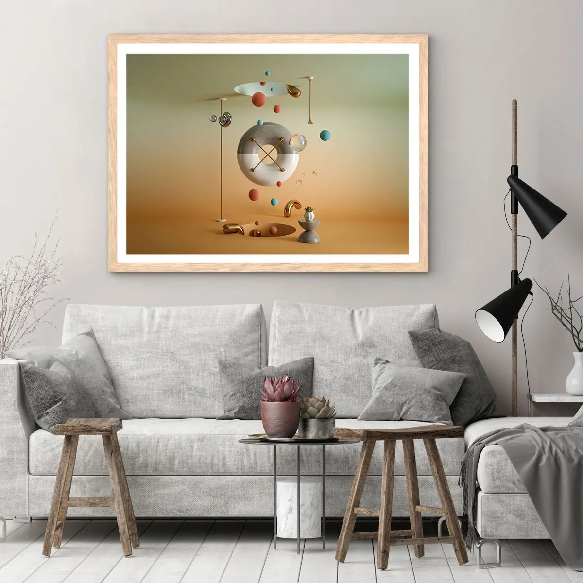 Pôster com moldura de carvalho claro - Nada pode acontecer - 100x70 cm