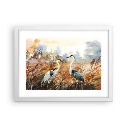 Pôster em moldura branca - Para onde ir no outono? - 40x30 cm