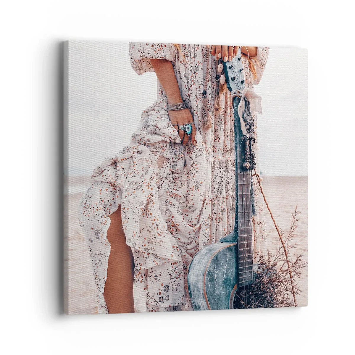 Quadro em tela - Flores a caminho - 40x40 cm