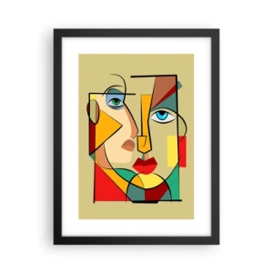 Pôster com moldura preta - Casal que combina - 30x40 cm