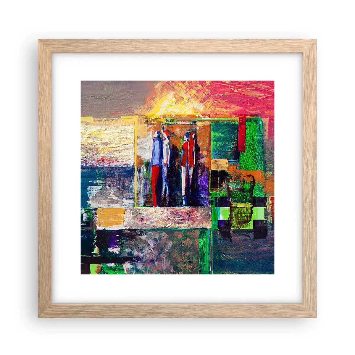 Pôster com moldura de carvalho claro - Relacionamentos e emoções - 30x30 cm