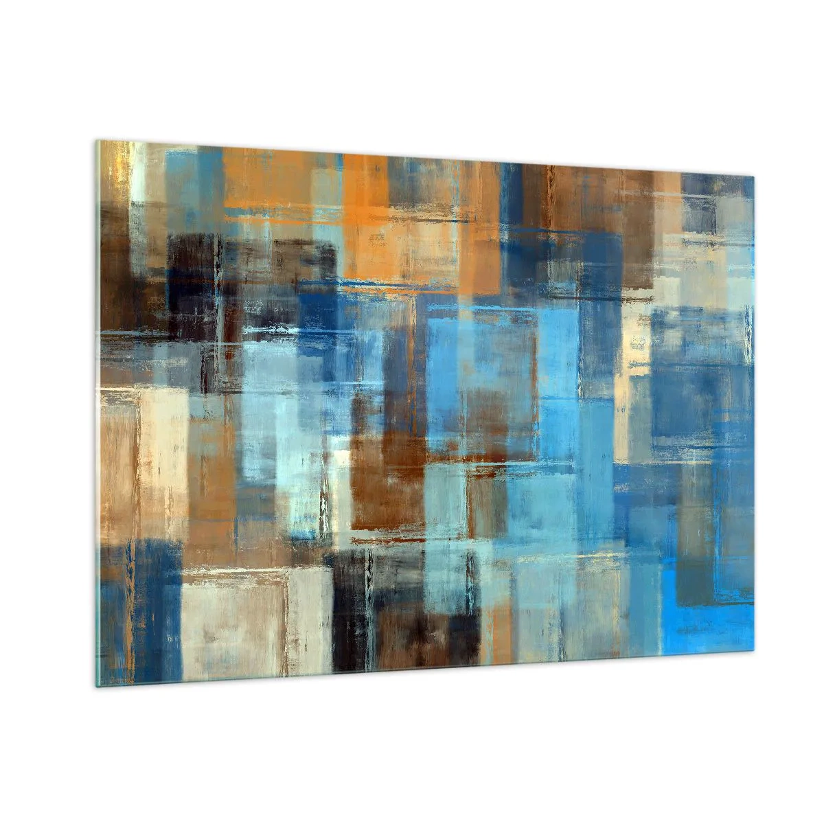 Quadro em vidro - Através da cortina azul - 100x70 cm