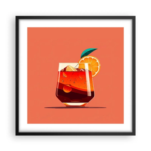 Pôster com moldura preta - Refresco de verão - 50x50 cm