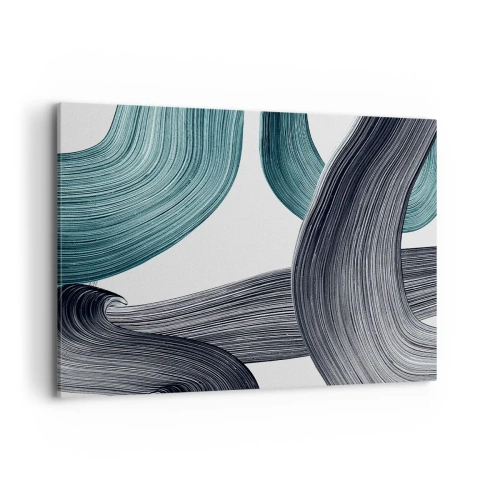 Quadro em tela - Trilhas esmeralda e preta - 120x80 cm