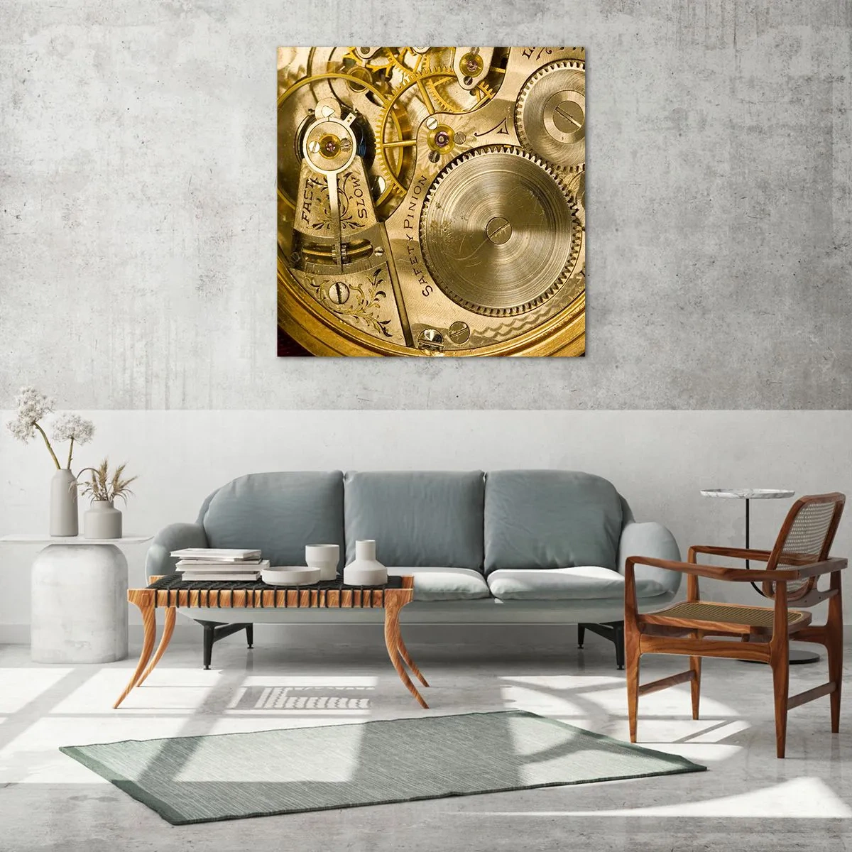 Quadro em vidro - Mova-se com o tempo - 70x70 cm