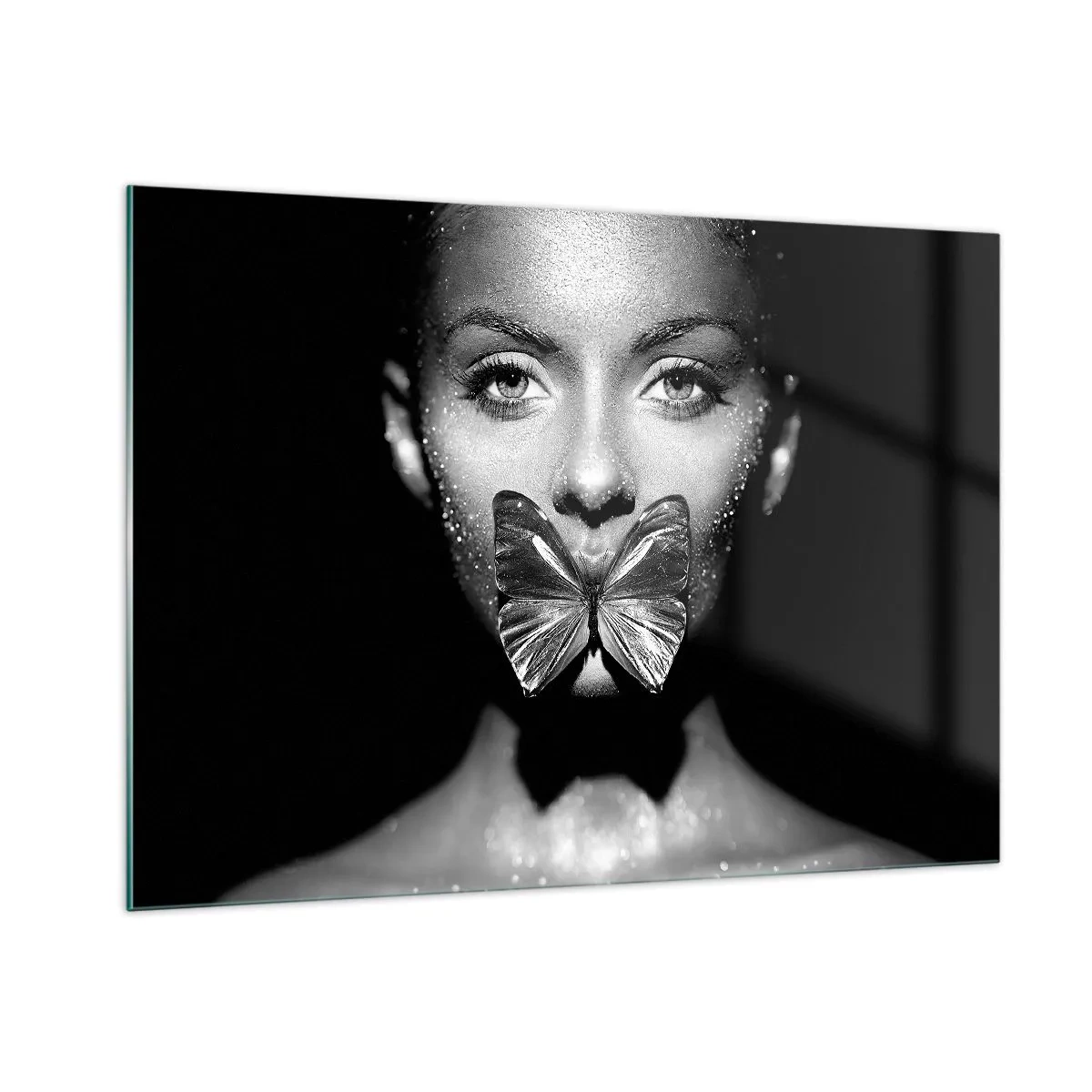 Quadro em vidro - O beijo da borboleta - 100x70 cm