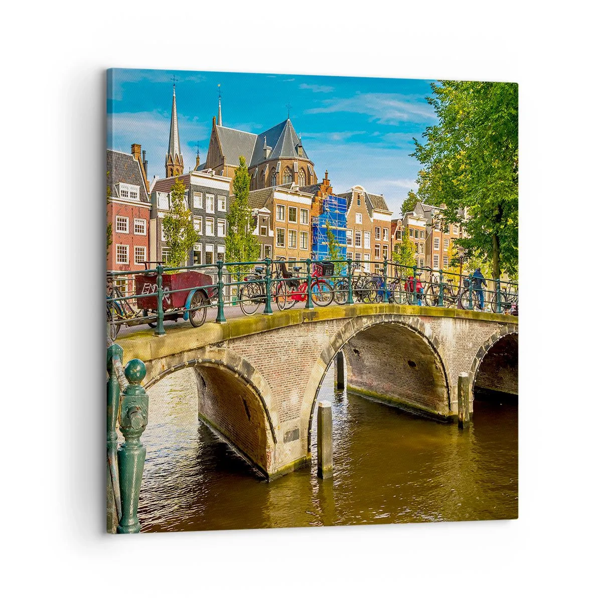 Quadro em tela - Primavera junto ao canal - 60x60 cm