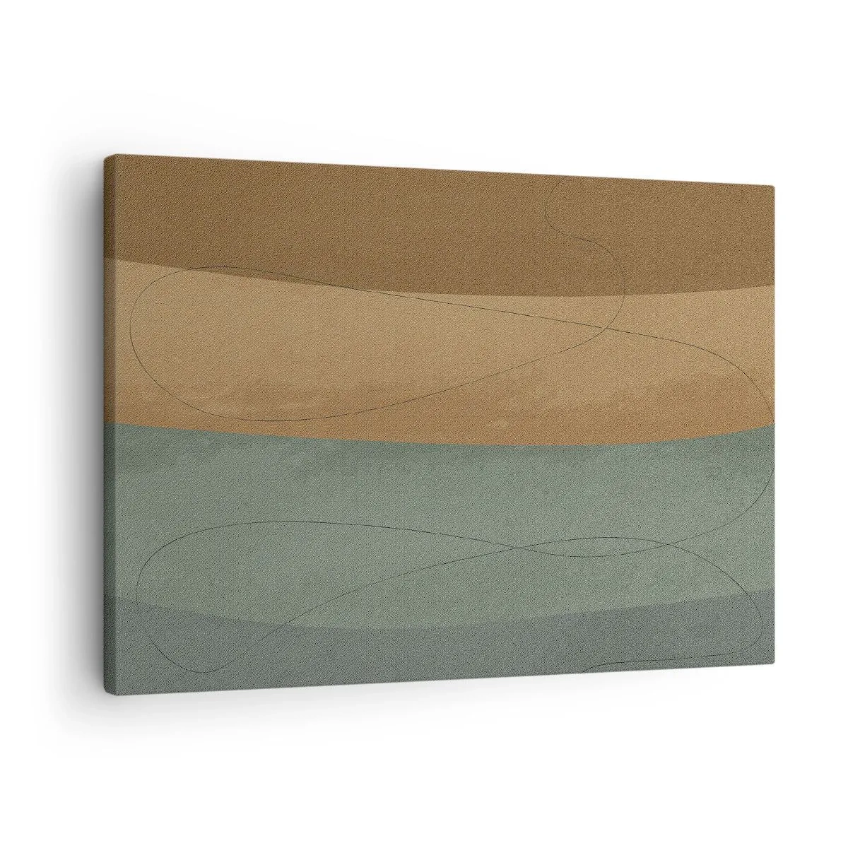 Quadro em tela - Composição abstrata em tons de terra naturais - 70x50cm - Composição horizontal - Decoração de parede moderna para a sala de estar e quarto ARTTOR