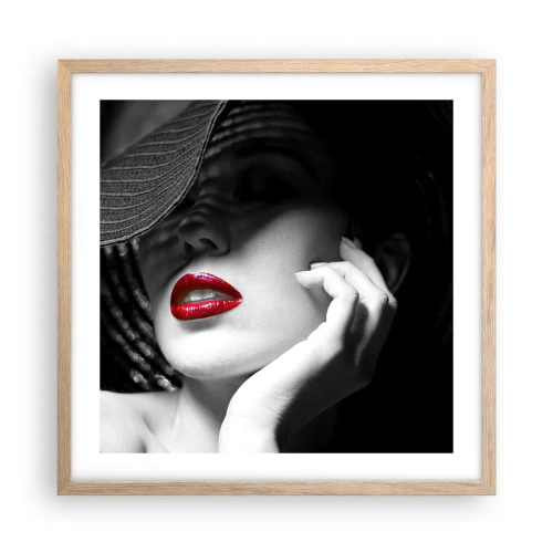 Pôster com moldura de carvalho claro - Um estudo em vermelho - 50x50 cm