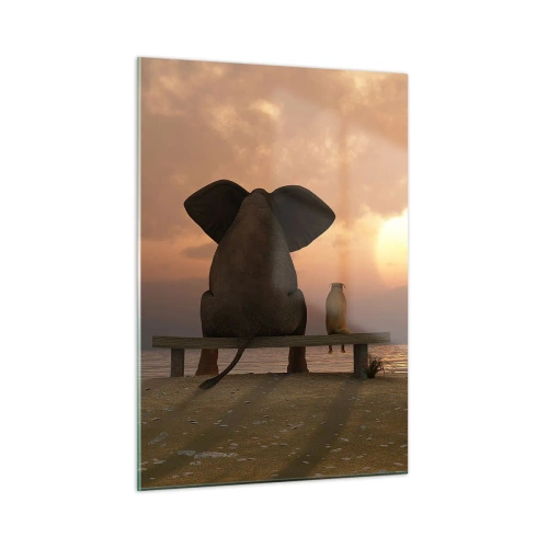 Quadro em vidro - Como é bom ficarmos em silêncio juntos - 50x70 cm