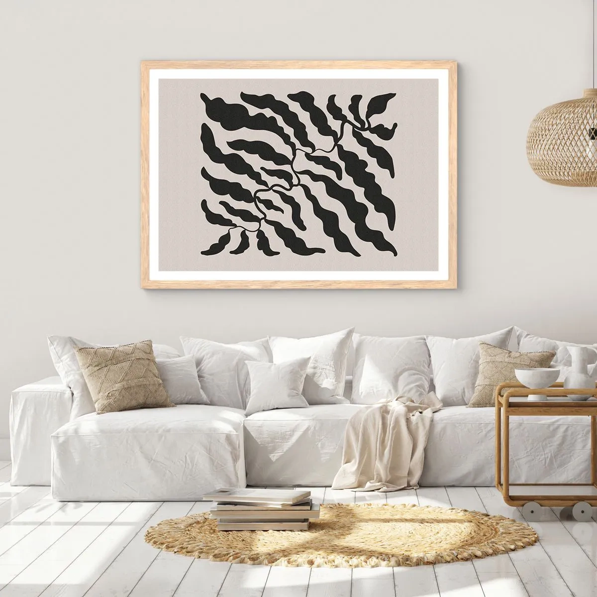 Pôster com moldura de carvalho claro - A natureza da praça - 100x70 cm