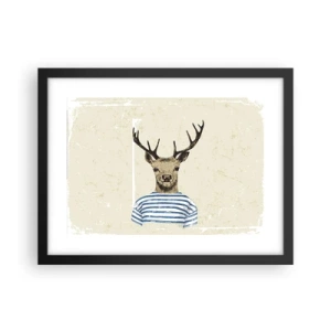 Pôster com moldura preta - Porque eu gosto de camisas listradas! - 40x30 cm